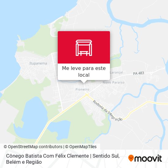 Cônego Batista Com Félix Clemente | Sentido Sul mapa