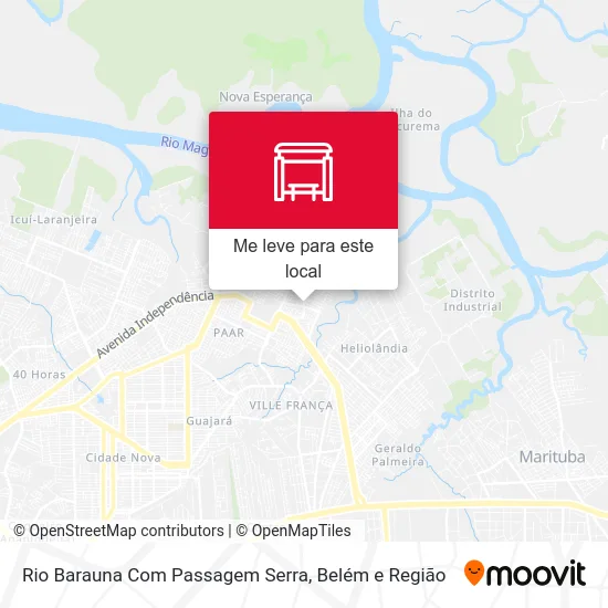 Rio Barauna Com Passagem Serra mapa