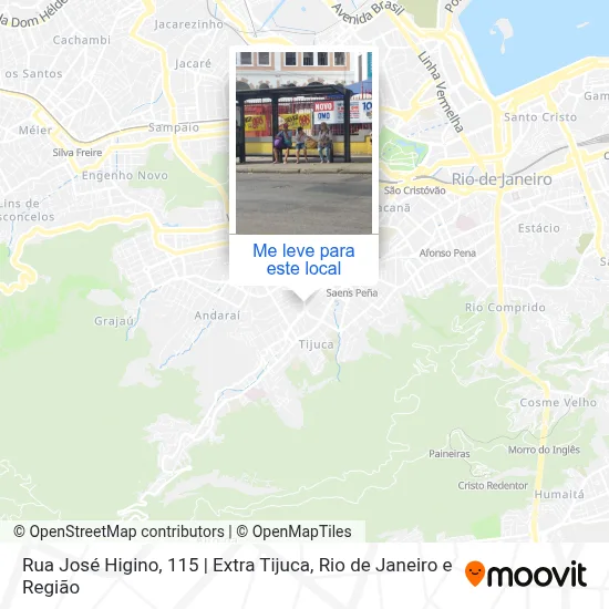 Rua José Higino, 115 | Extra Tijuca mapa