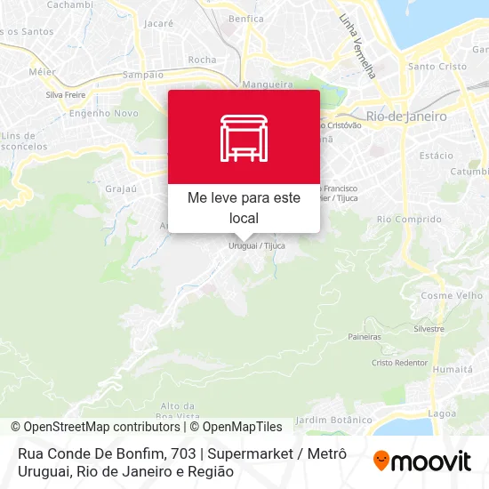 Rua Conde De Bonfim, 703 | Supermarket / Metrô Uruguai mapa