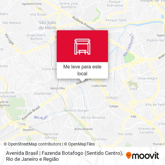 Avenida Brasil | Fazenda Botafogo (Sentido Centro) mapa