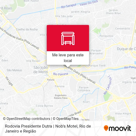 Rodovia Presidente Dutra | Nob's Motel mapa