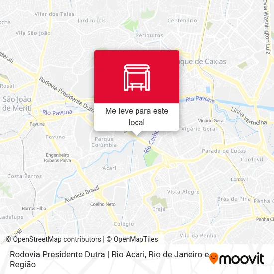 Rodovia Presidente Dutra | Rio Acari mapa