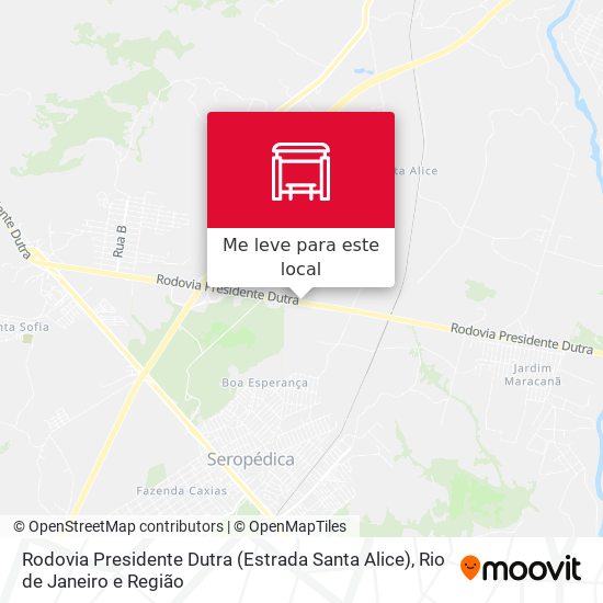 Rodovia Presidente Dutra (Estrada Santa Alice) mapa