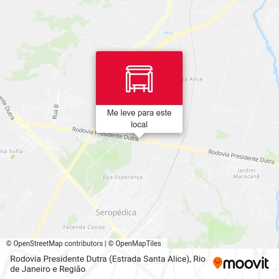 Rodovia Presidente Dutra (Estrada Santa Alice) mapa