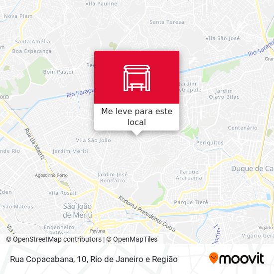 Rua Copacabana, 10 mapa