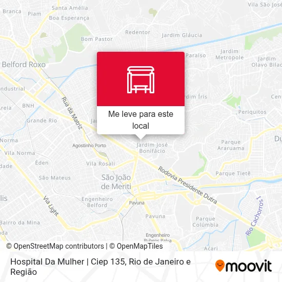 Hospital Da Mulher | Ciep 135 mapa