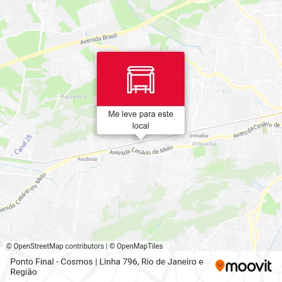 Ponto Final - Cosmos | Linha 796 mapa