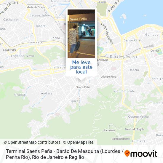 Terminal Saens Peña - Barão De Mesquita (Lourdes / Penha Rio) mapa