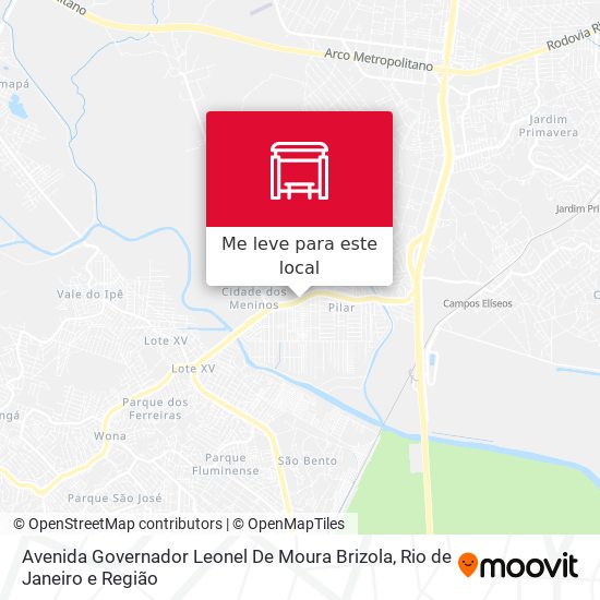 Avenida Governador Leonel De Moura Brizola mapa