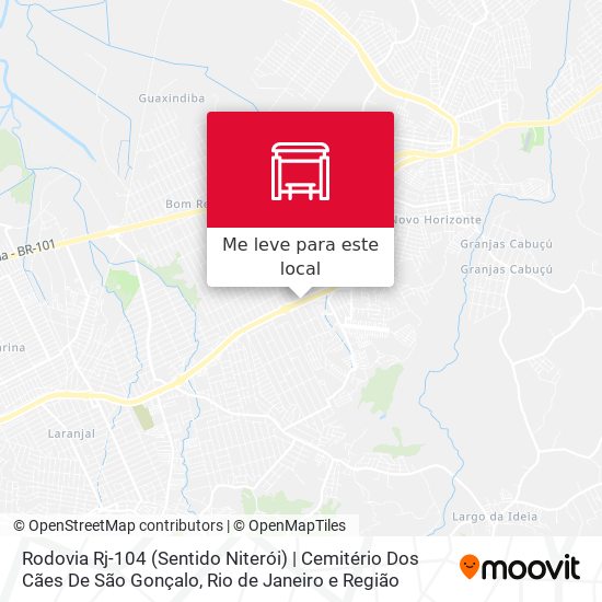 Rodovia Rj-104 (Sentido Niterói) | Cemitério Dos Cães De São Gonçalo mapa