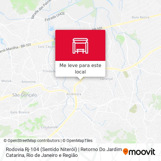 Rodovia Rj-104 (Sentido Niterói) | Retorno Do Jardim Catarina mapa