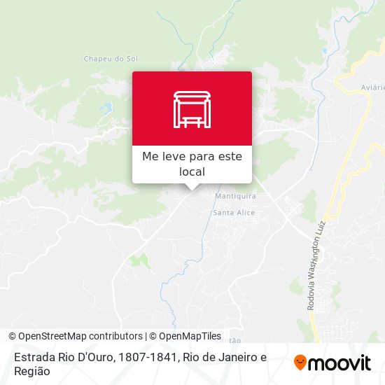 Estrada Rio D'Ouro, 1807-1841 mapa