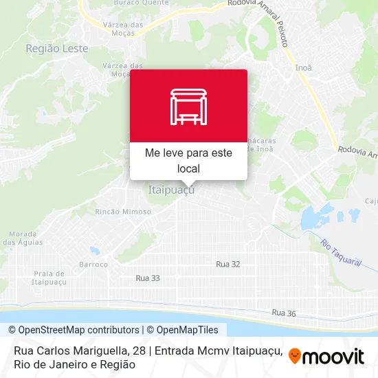 Rua Carlos Mariguella, 28 | Entrada Mcmv Itaipuaçu mapa