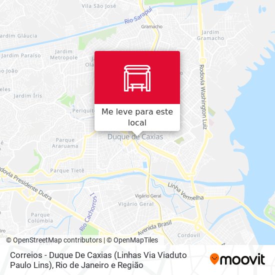 Correios - Duque De Caxias (Linhas Via Viaduto Paulo Lins) mapa