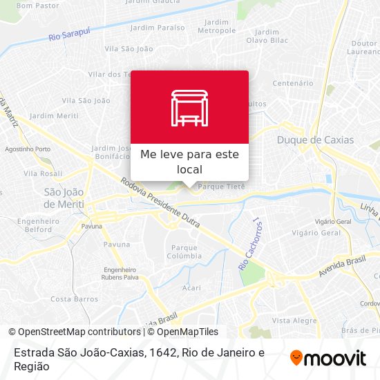 Estrada São João-Caxias, 1642 mapa