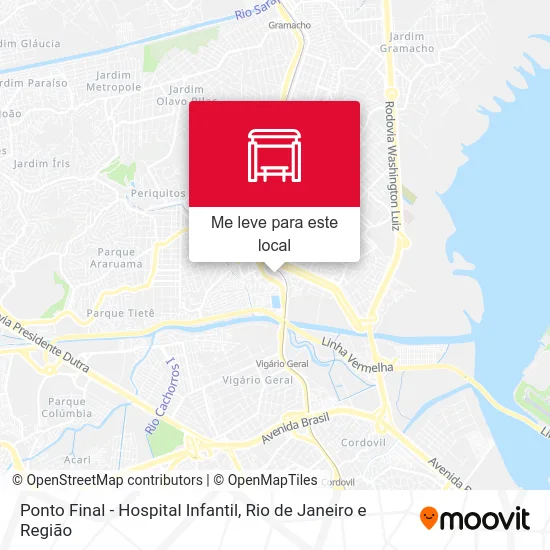 Ponto Final - Hospital Infantil mapa
