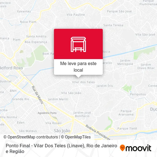 Ponto Final - Vilar Dos Teles (Linave) mapa