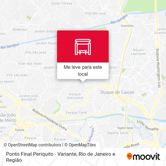 Ponto Final Periquito - Variante mapa