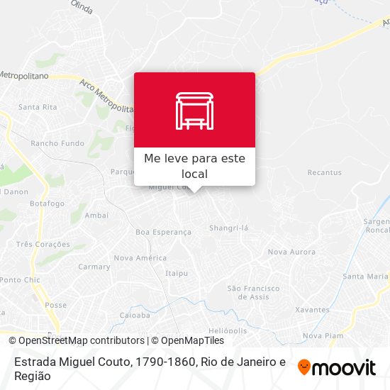 Estrada Miguel Couto, 1790-1860 mapa