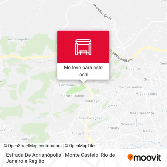 Estrada De Adrianópolis | Monte Castelo mapa