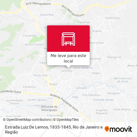 Estrada Luiz De Lemos, 1833-1845 mapa