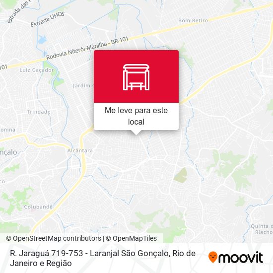 R. Jaraguá 719-753 - Laranjal São Gonçalo mapa
