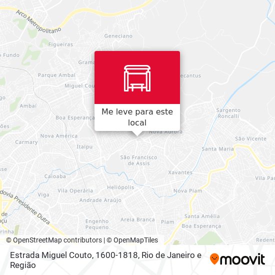 Estrada Miguel Couto, 1600-1818 mapa