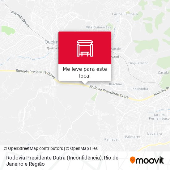 Rodovia Presidente Dutra (Inconfidência) mapa