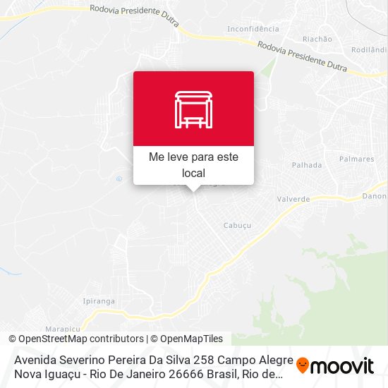 Avenida Severino Pereira Da Silva 258 Campo Alegre Nova Iguaçu - Rio De Janeiro 26666 Brasil mapa