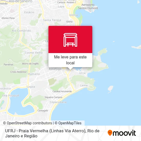 UFRJ - Praia Vermelha (Linhas Via Aterro) mapa