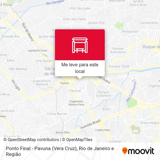 Ponto Final - Pavuna (Vera Cruz) mapa