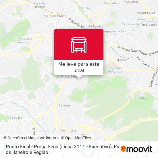 Ponto Final - Praça Seca (Linha 2111 - Executivo) mapa