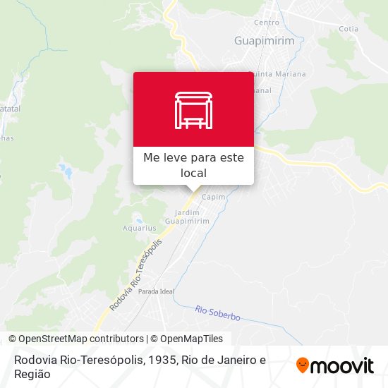 Rodovia Rio-Teresópolis, 1935 mapa