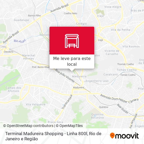 Terminal Madureira Shopping - Linha 800l mapa