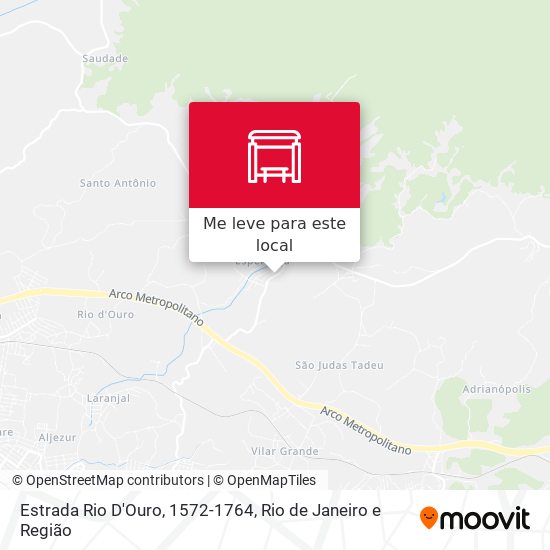 Estrada Rio D'Ouro, 1572-1764 mapa