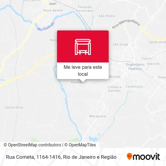 Rua Cometa, 1164-1416 mapa