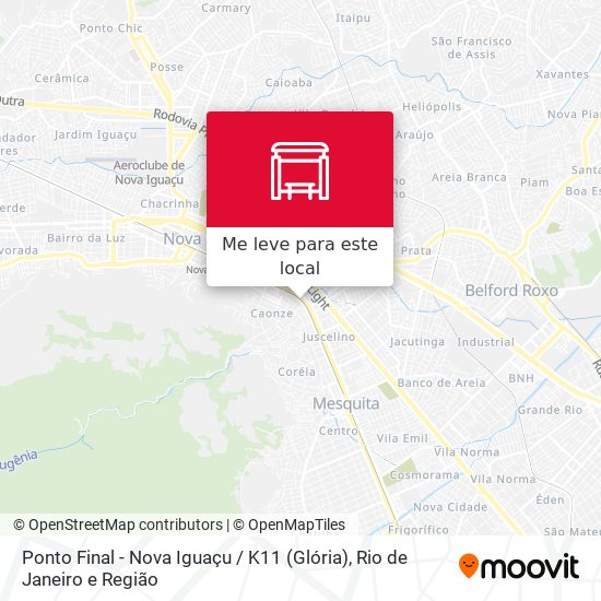 Ponto Final - Nova Iguaçu / K11 (Glória) mapa