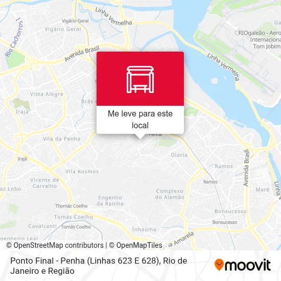 Ponto Final - Penha (Linhas 623 E 628) mapa