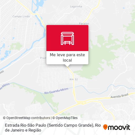 Estrada Rio-São Paulo (Sentido Campo Grande) mapa