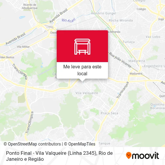 Ponto Final - Vila Valqueire (Linha 2345) mapa