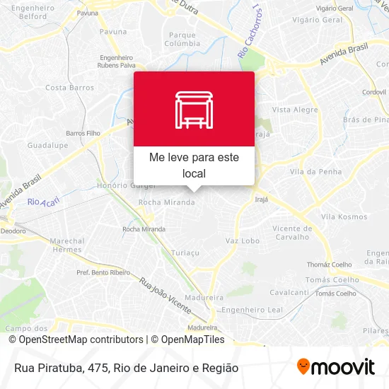 Rua Piratuba, 475 mapa