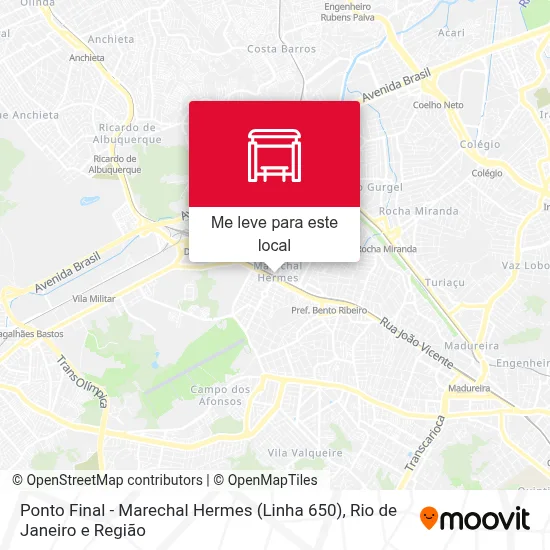 Ponto Final - Marechal Hermes (Linha 650) mapa