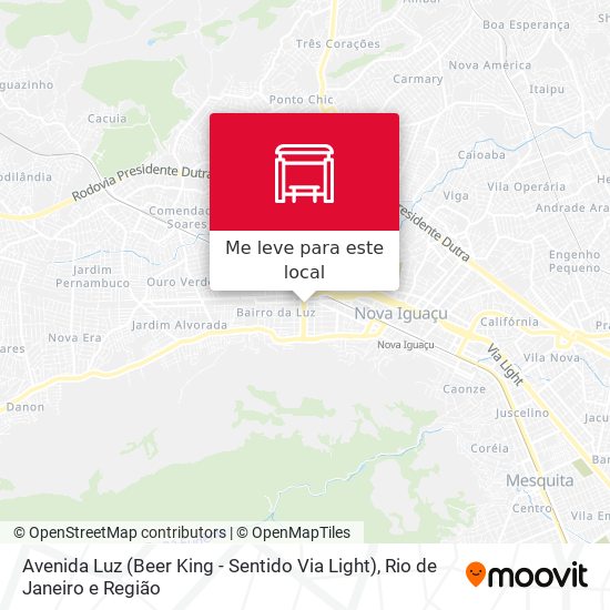 Avenida Luz (Beer King - Sentido Via Light) mapa