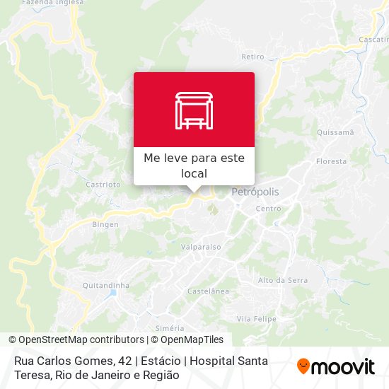 Rua Carlos Gomes, 42 | Estácio | Hospital Santa Teresa mapa