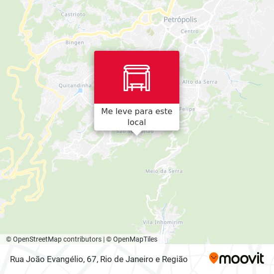 Rua João Evangélio, 67 mapa