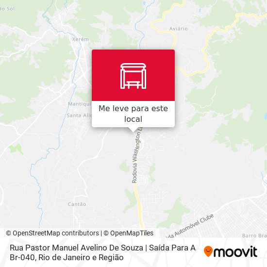 Rua Pastor Manuel Avelino De Souza | Saída Para A Br-040 mapa