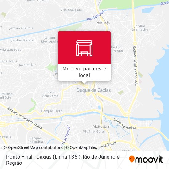 Ponto Final - Caxias (Linha 136i) mapa