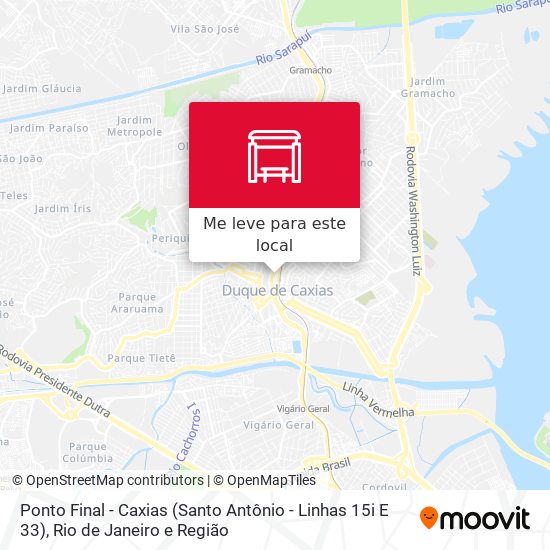 Ponto Final - Caxias (Santo Antônio - Linhas 15i E 33) mapa