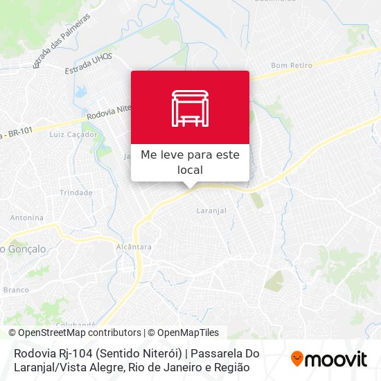 Rodovia Rj-104 (Sentido Niterói) | Passarela Do Laranjal / Vista Alegre mapa